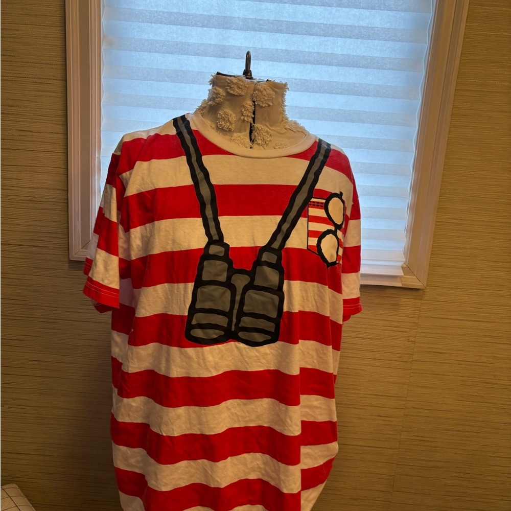 Where's Waldo Red and White Striped T-Shirt